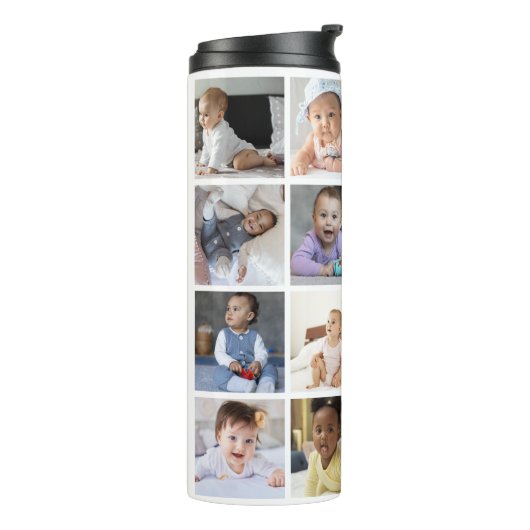 Ontwerp je eigen 16 fotocollage thermosbeker (Gedraaid links)