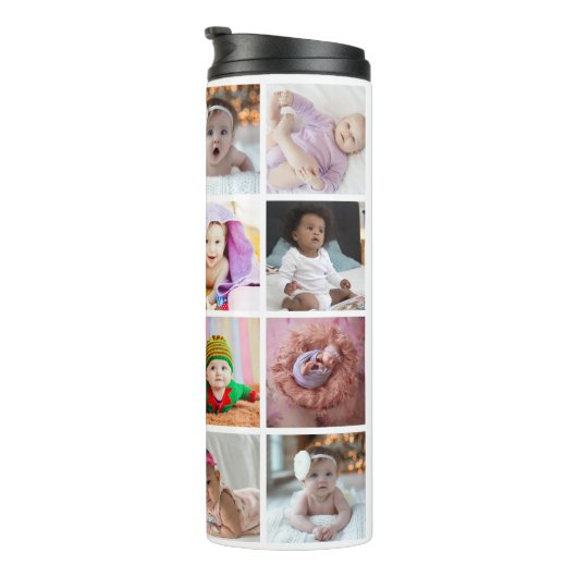 Ontwerp je eigen 16 fotocollage thermosbeker (Geroteerd rechts)