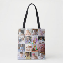 Ontwerp je eigen 16 fotocollage tote bag