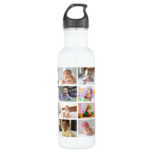 Ontwerp je eigen 16 fotocollage waterfles  (Voorkant)