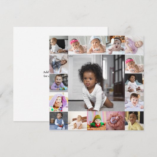 Ontwerp je eigen 17 fotocollage aankondiging (Voorkant / Achterkant)