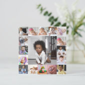 Ontwerp je eigen 17 fotocollage aankondiging (Staand voorkant)