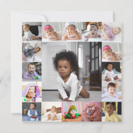 Ontwerp je eigen 17 fotocollage aankondiging