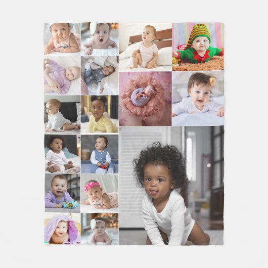 Ontwerp je eigen 17 fotocollage fleece deken (Voorkant)