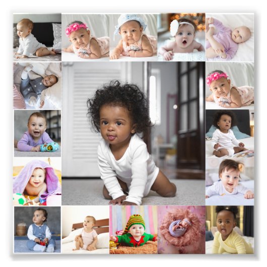 Ontwerp je eigen 17 fotocollage foto afdruk (Voorkant)