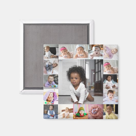 Ontwerp je eigen 17 fotocollage magneet (Voorkant / Achterkant)