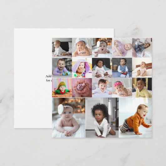 Ontwerp je eigen 18 fotocollage aankondiging (Voorkant / Achterkant)