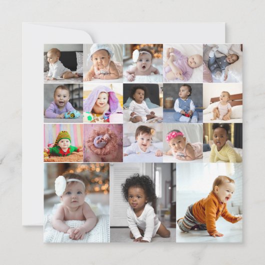 Ontwerp je eigen 18 fotocollage aankondiging (Voorkant)