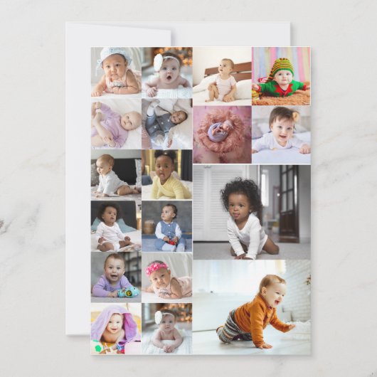 Ontwerp je eigen 18 fotocollage bedankkaart (Voorkant)