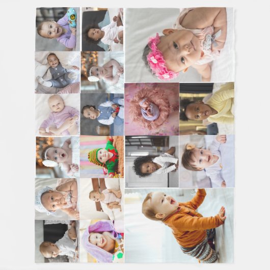 Ontwerp je eigen 18 fotocollage fleece deken (Voorkant)