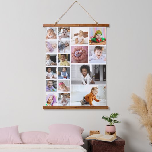 Ontwerp je eigen 18 fotocollage hangend wandkleed (Slaapkamer)