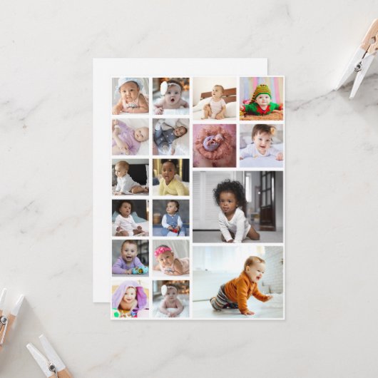 Ontwerp je eigen 18 fotocollage kaart (Voorkant / Achterkant in situ)