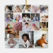 Ontwerp je eigen 18 fotocollage keramisch ornament (Achterkant)