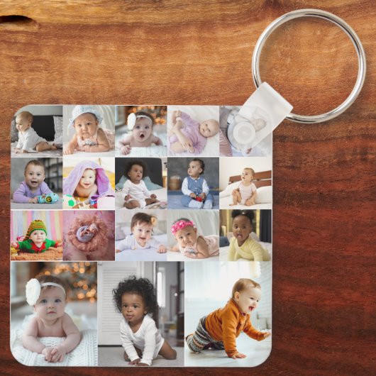 Ontwerp je eigen 18 fotocollage sleutelhanger (Achterkant)