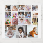 Ontwerp je eigen 18 fotocollage sparkling wijnetiket (Enkel label)