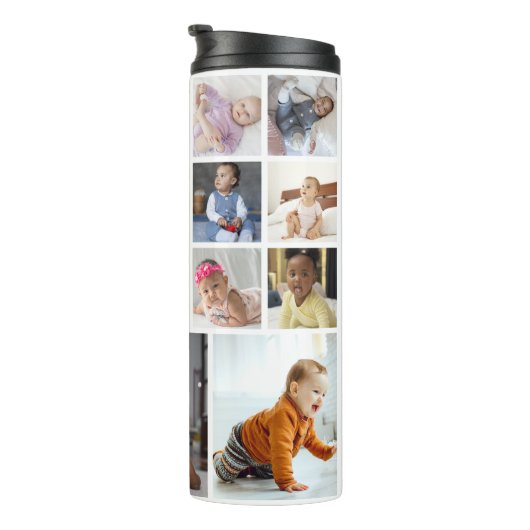 Ontwerp je eigen 18 fotocollage thermosbeker (Geroteerd rechts)