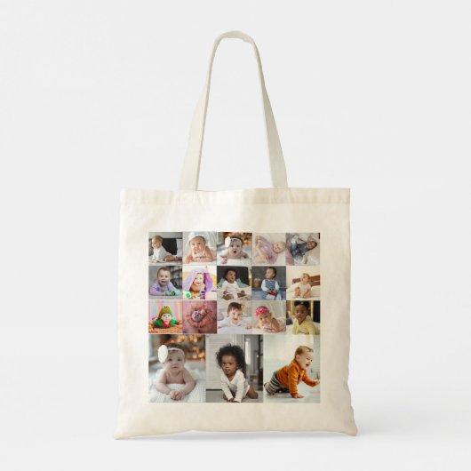 Ontwerp je eigen 18 fotocollage tote bag (Achterkant)