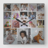 Ontwerp je eigen 18 fotocollage vierkante klok (Voorkant)