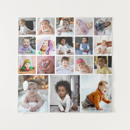 Ontwerp je eigen 18 fotocollage wandkleed (Voorkant)