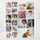 Ontwerp je eigen 18 fotocollage wijn etiket (Enkel label)