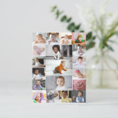 Ontwerp je eigen 19 foto collage  briefkaart (Staand voorkant)