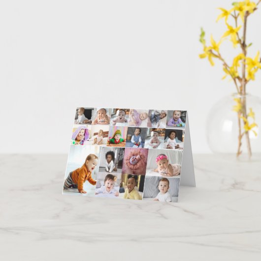 Ontwerp Je Eigen 19 Foto Collage  Kaart (Gele Bloem)