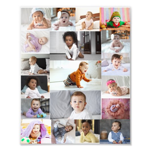 Ontwerp je eigen 19 fotocollage foto afdruk (Voorkant)