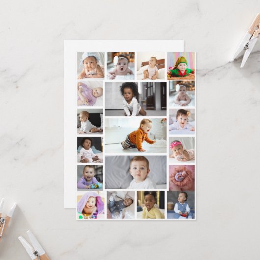 Ontwerp je eigen 19 fotocollage kaart (Voorkant / Achterkant in situ)