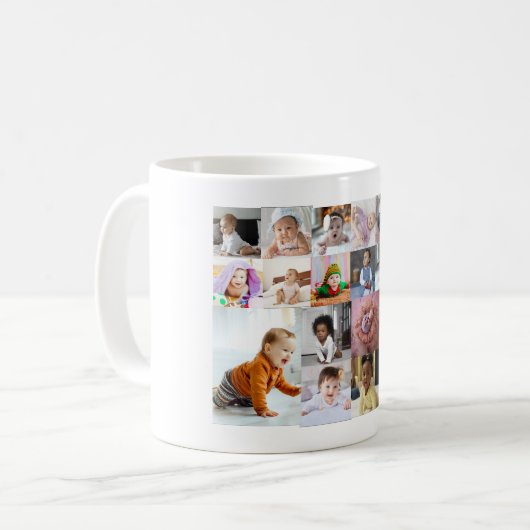 Ontwerp je eigen 19 fotocollage koffiemok (Voorkant links)