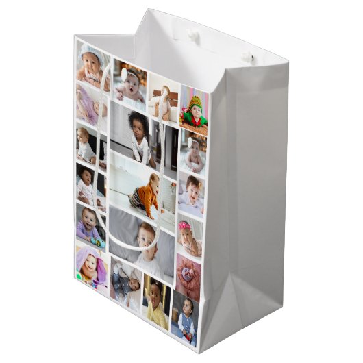 Ontwerp je eigen 19 fotocollage medium cadeauzakje (Voorkant Gekanteld)