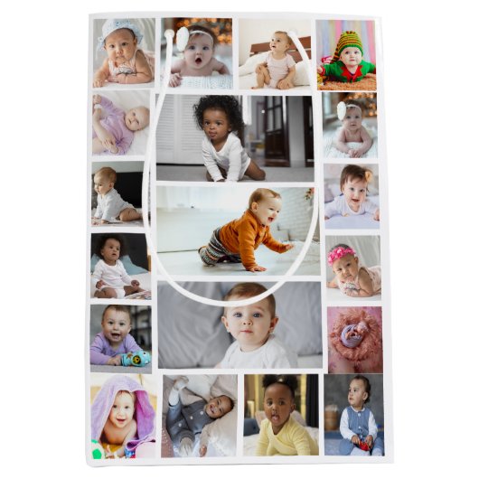 Ontwerp je eigen 19 fotocollage medium cadeauzakje (Voorkant)