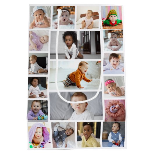 Ontwerp je eigen 19 fotocollage medium cadeauzakje (Achterkant)