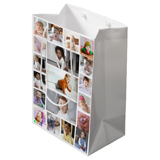 Ontwerp je eigen 19 fotocollage medium cadeauzakje (Achterkant Gekanteld)