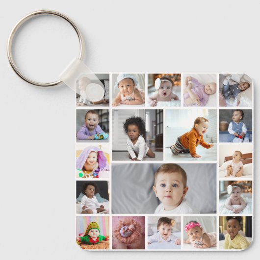 Ontwerp je eigen 19 fotocollage sleutelhanger (Voorkant)