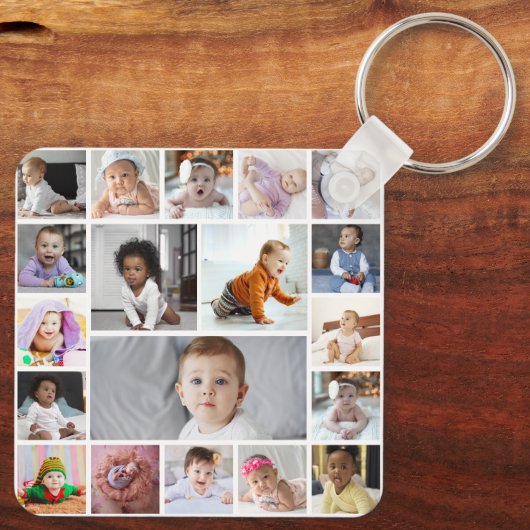 Ontwerp je eigen 19 fotocollage sleutelhanger (Achterkant)