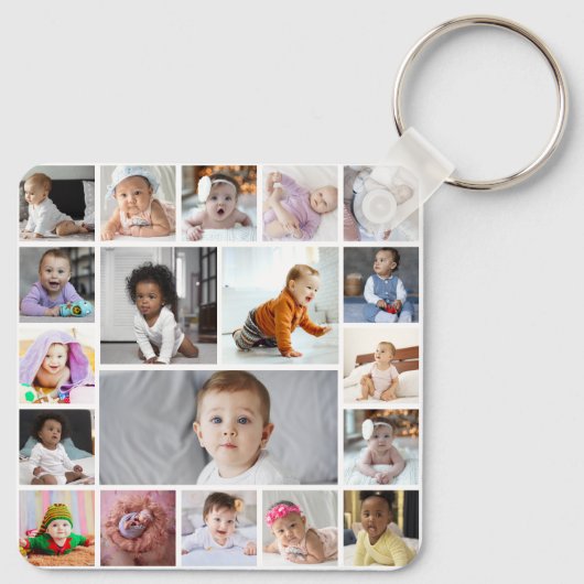 Ontwerp je eigen 19 fotocollage sleutelhanger (Achterkant)