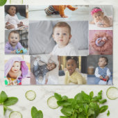 Ontwerp je eigen 19 fotocollage theedoek (Gevouwen)