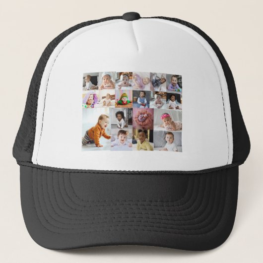 Ontwerp je eigen 19 fotocollage trucker pet (Voorkant)