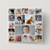 Ontwerp je eigen 19 fotocollage vierkante button 5,1 cm (Voorkant)
