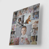Ontwerp je eigen 19 fotocollage vierkante klok (Hoek)