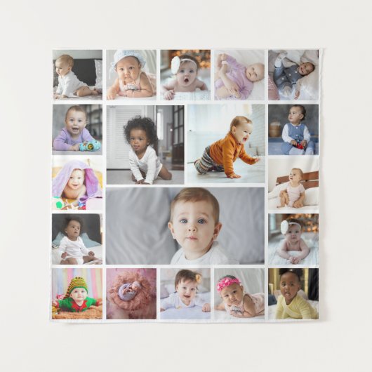 Ontwerp je eigen 19 fotocollage wandkleed (Voorkant)