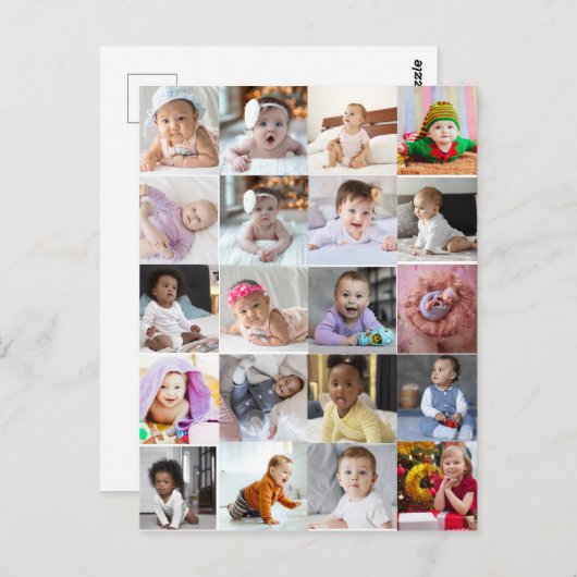 Ontwerp Je Eigen 20 Foto Collage  Briefkaart (Voorkant / Achterkant)