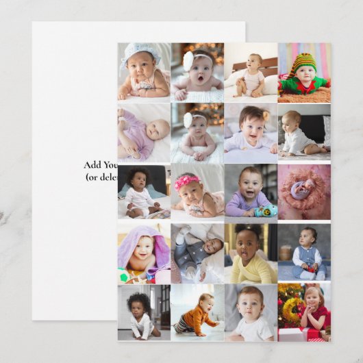 Ontwerp je eigen 20 fotocollage aankondiging (Voorkant / Achterkant)