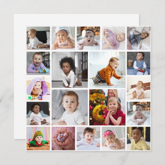 Ontwerp je eigen 20 fotocollage bedankkaart (Voorkant / Achterkant)