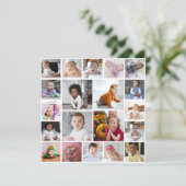 Ontwerp je eigen 20 fotocollage bedankkaart (Staand voorkant)