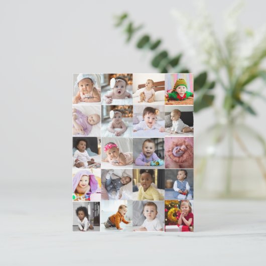 Ontwerp je eigen 20 fotocollage briefkaart (Staand voorkant)