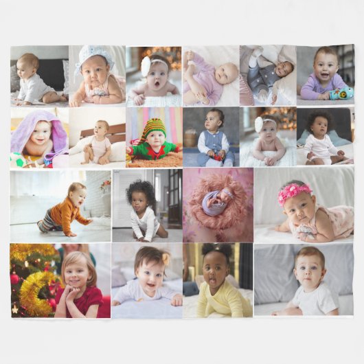 Ontwerp je eigen 20 fotocollage fleece deken (Voorkant (Horizontaal))
