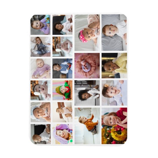Ontwerp je eigen 20 fotocollage magneet (Verticaal)
