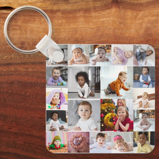 Ontwerp je eigen 20 fotocollage sleutelhanger (Voorkant)