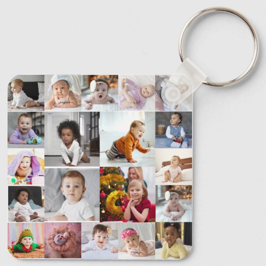 Ontwerp je eigen 20 fotocollage sleutelhanger (Achterkant)